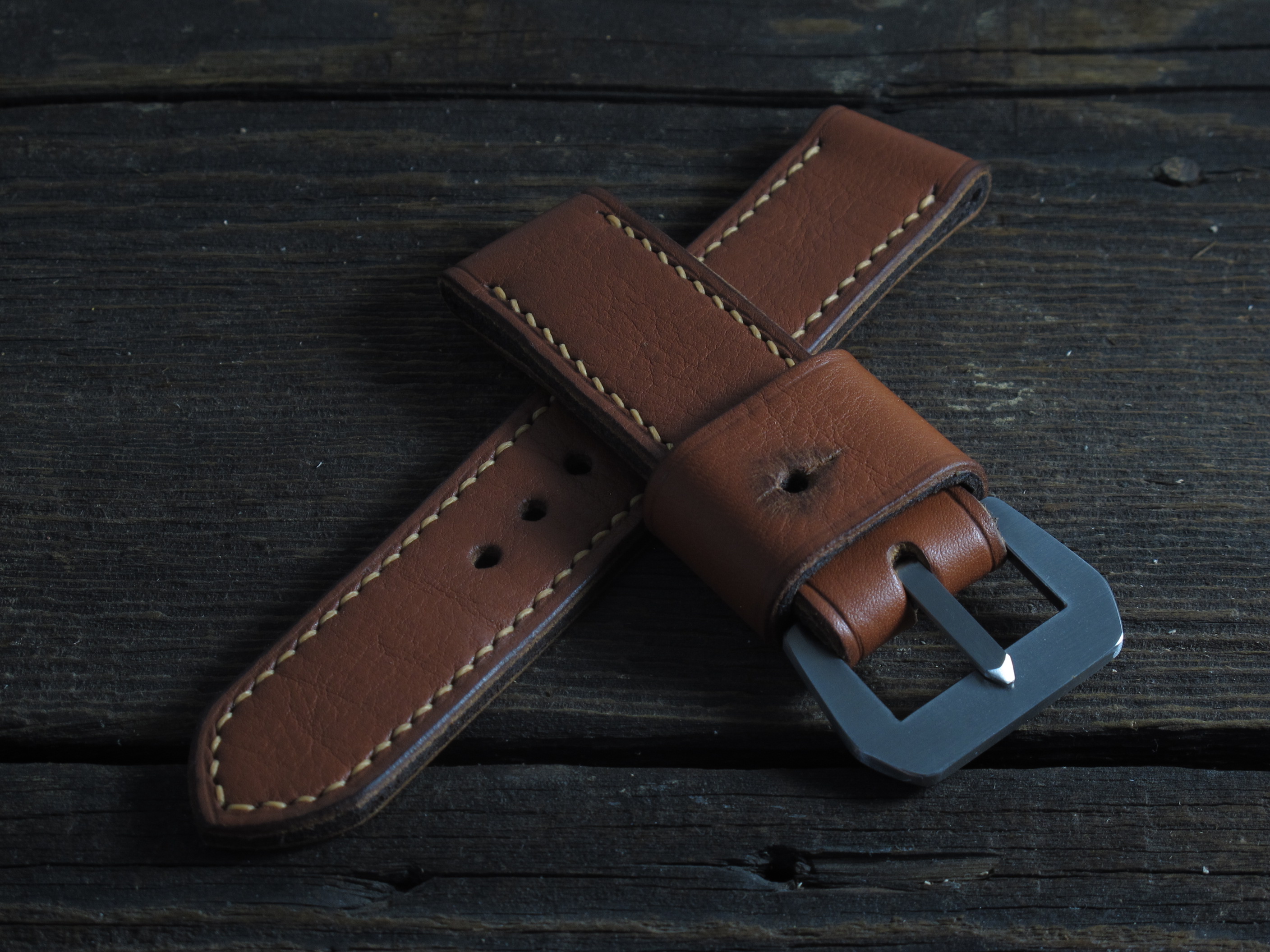 "Rust" handmade leather strap