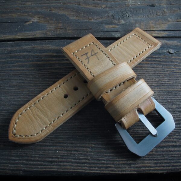 "74" handmade leather strap