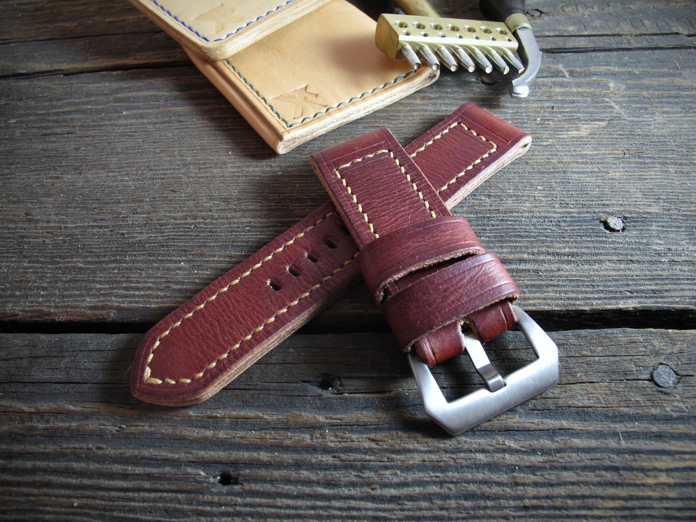 "Fieno II" handmade leather strap