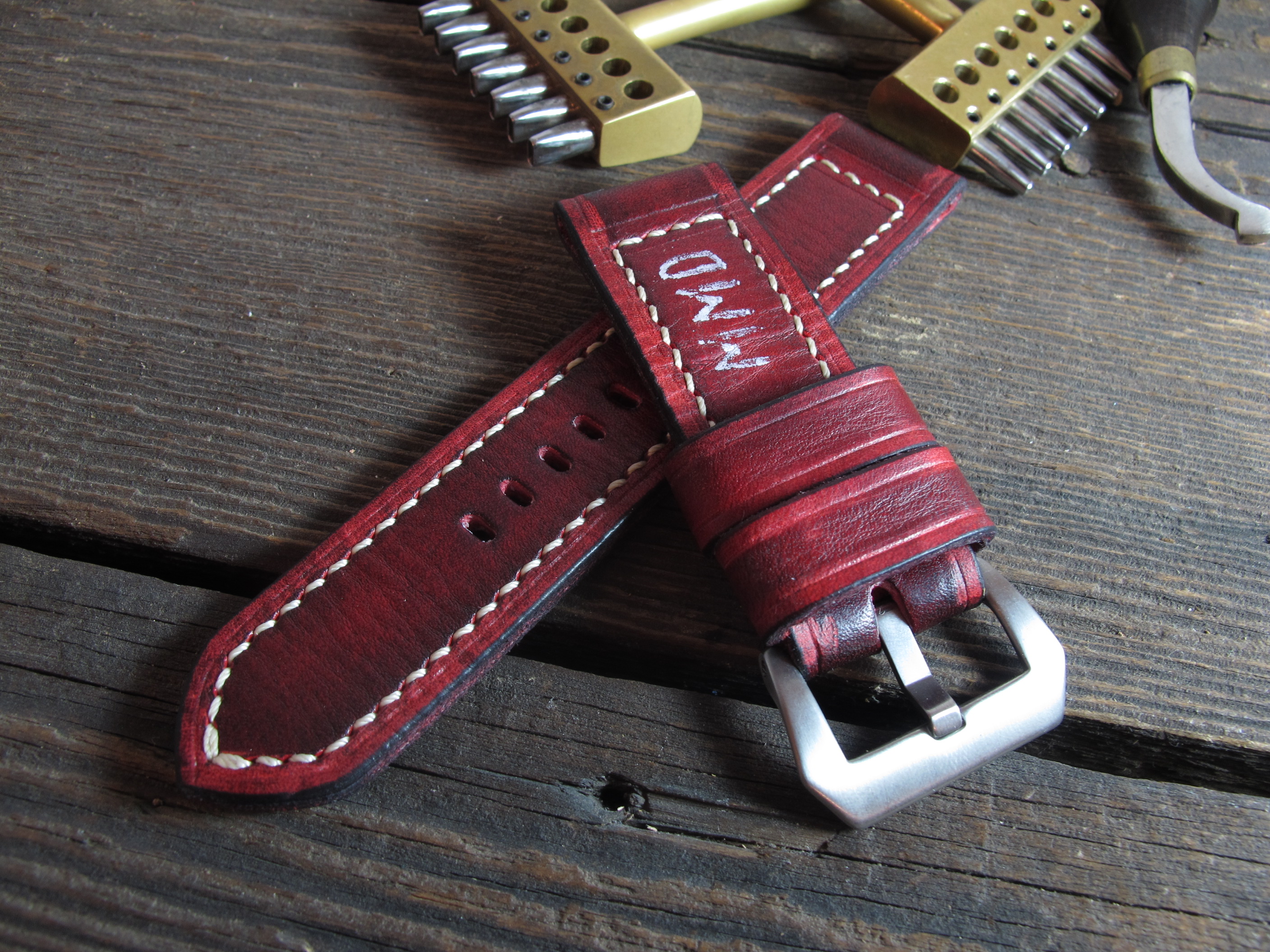"M.M.D" handmade leather strap